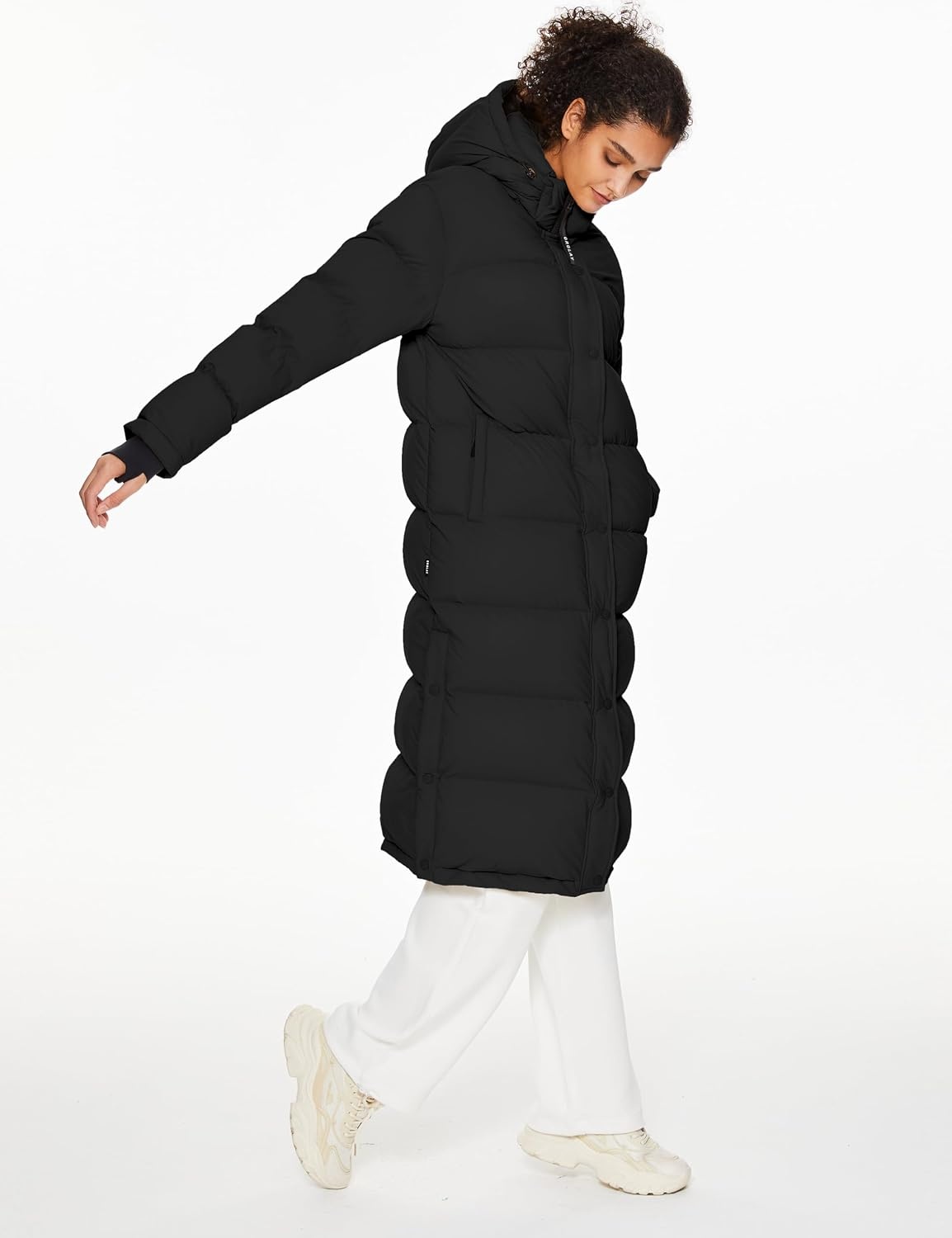 image:imageOrolay PuffO Womens Winter Maxi Down Puffer Coat Casual Loose FitBlack