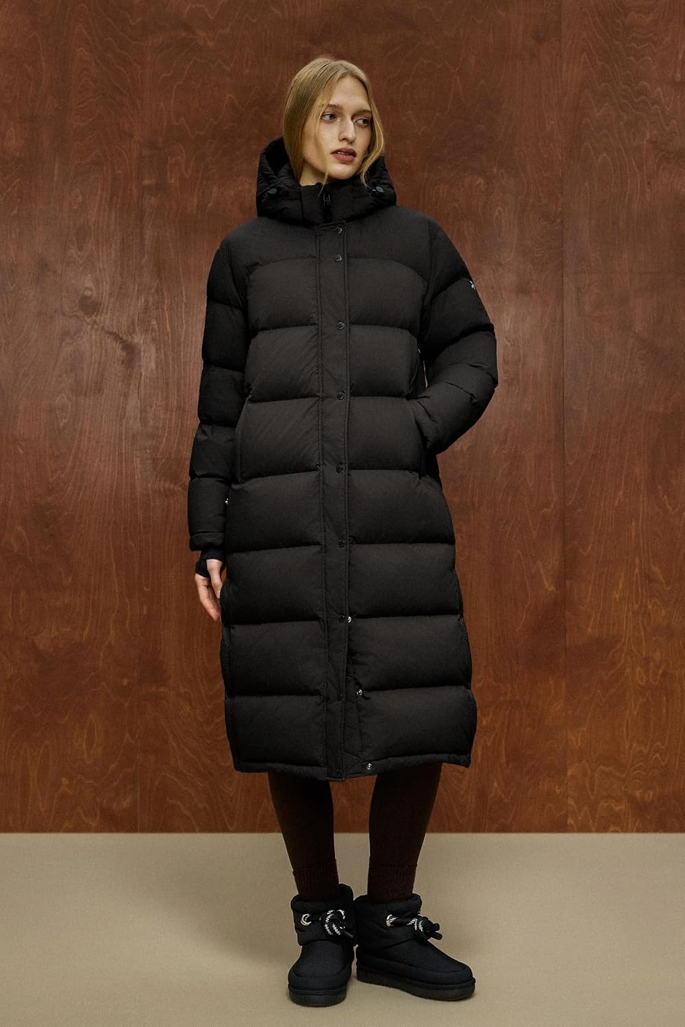 image:imageOrolay PuffO Womens Winter Maxi Down Puffer Coat Casual Loose FitBlack