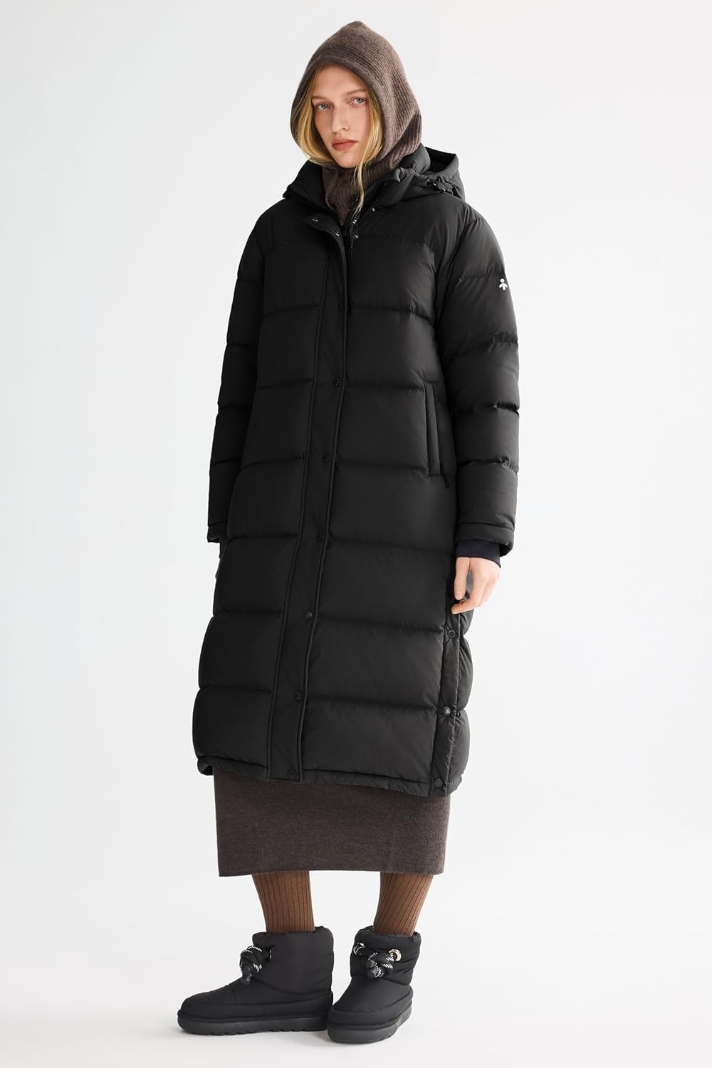 image:imageOrolay PuffO Womens Winter Maxi Down Puffer Coat Casual Loose FitBlack