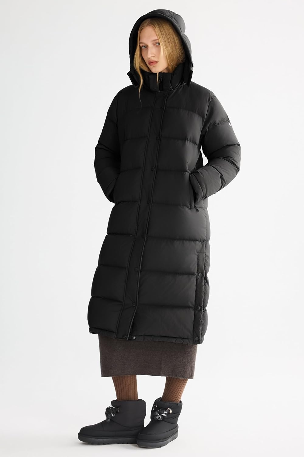 image:imageOrolay PuffO Womens Winter Maxi Down Puffer Coat Casual Loose FitBlack