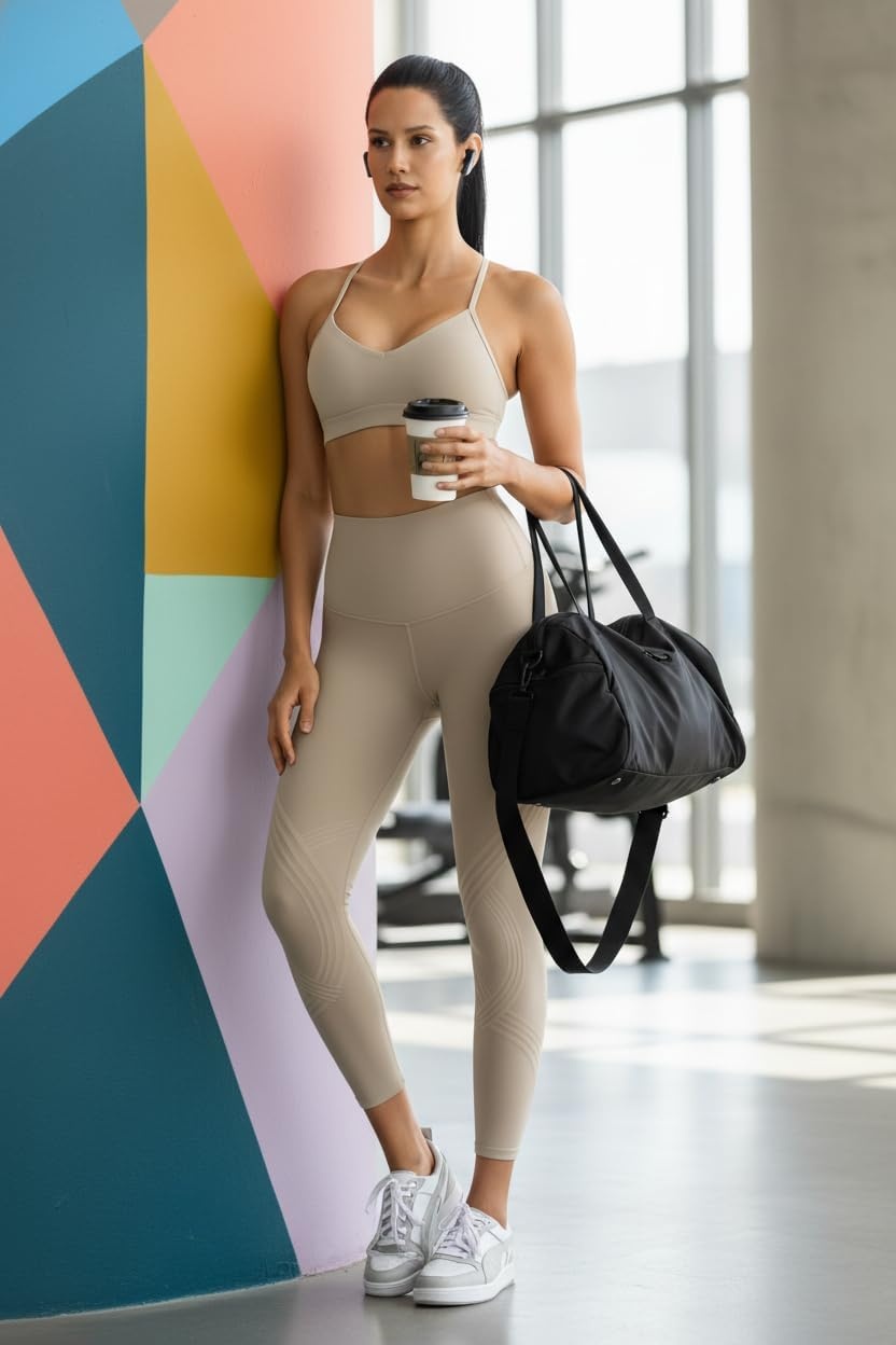image:imageOrolay Resistance Band Leggings for Women High Waisted Workout Leggings78 Length Khaki
