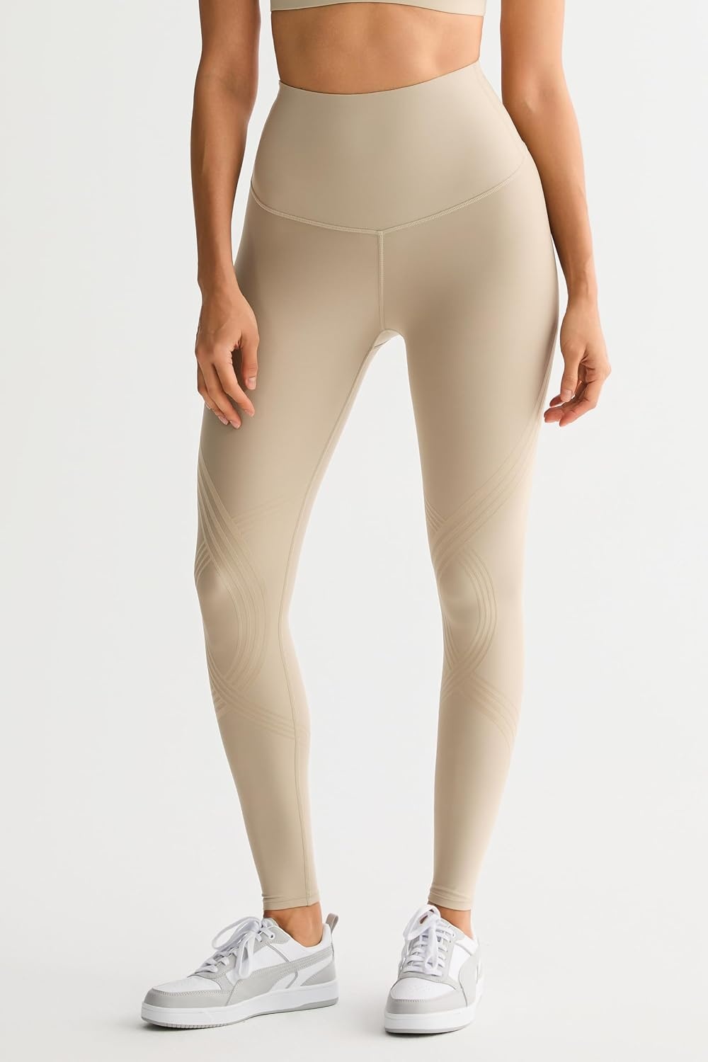image:imageOrolay Resistance Band Leggings for Women High Waisted Workout Leggings78 Length Khaki