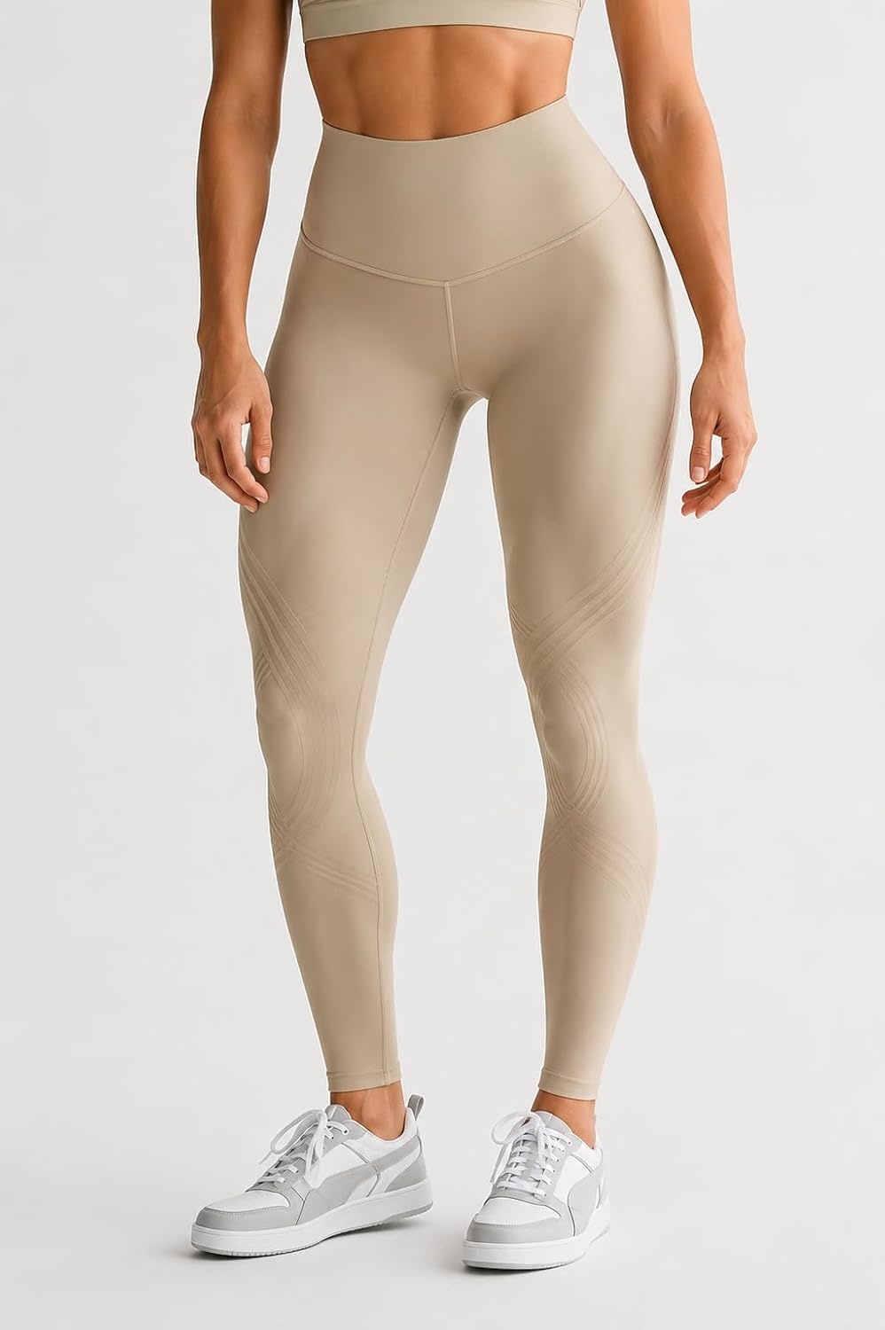 image:imageOrolay Resistance Band Leggings for Women High Waisted Workout LeggingsFull Length Khaki