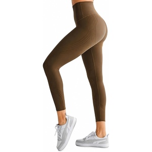 Orolay Resistance Band Leggings for Women High Waisted Workout Leggings(7/8 Length Brown)