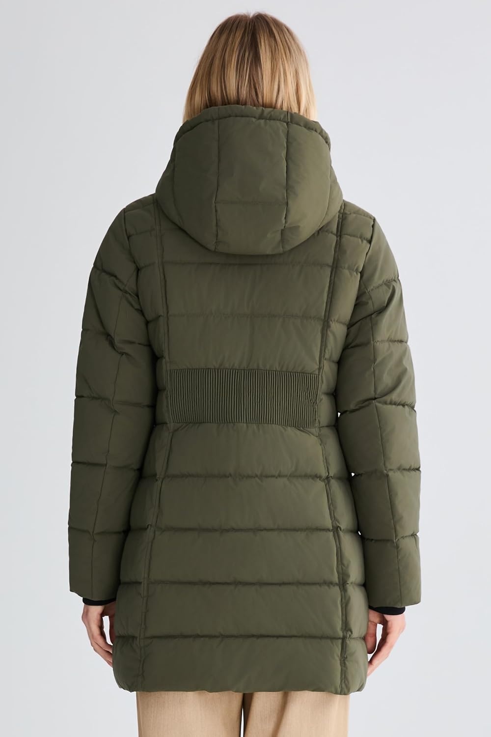 image:imageOrolay Womens MidLength Thickened Hooded Puffer Coat Winter JacketArmygreen