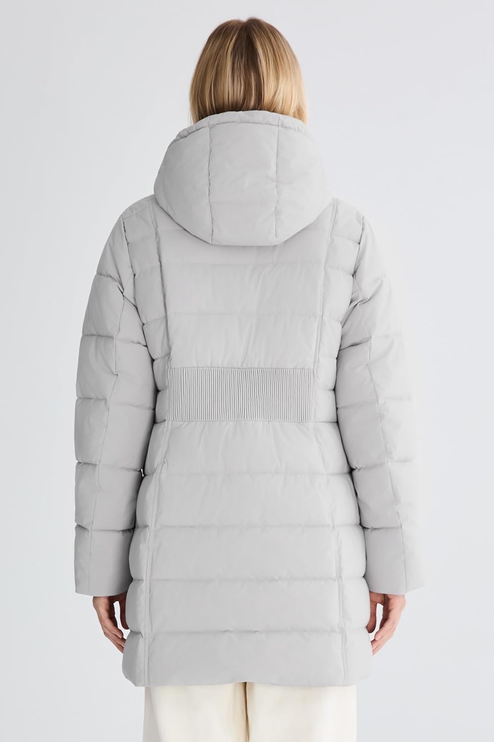 image:imageOrolay Womens MidLength Thickened Hooded Puffer Coat Winter JacketLightgray