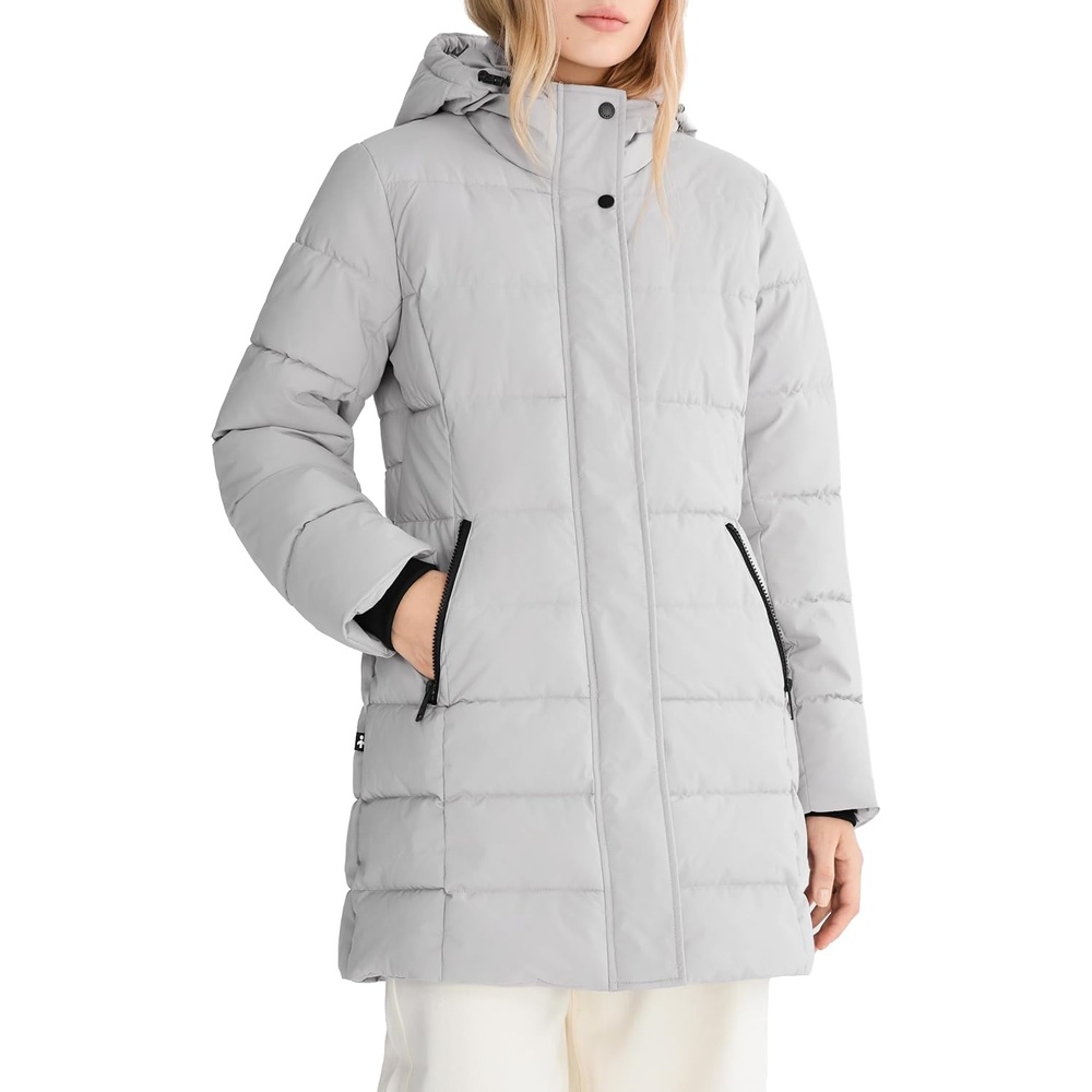 image:imageOrolay Womens MidLength Thickened Hooded Puffer Coat Winter JacketLightgray