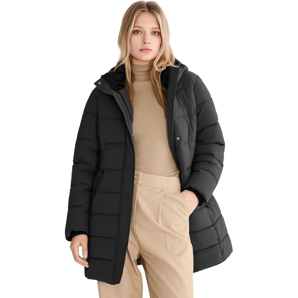 image:imageOrolay Womens MidLength Thickened Hooded Puffer Coat Winter JacketMoonless Night