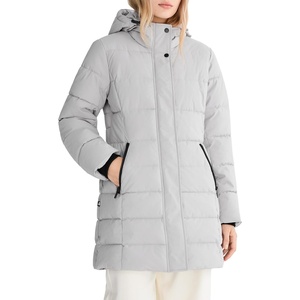 Orolay Women’s Mid-Length Thickened Hooded Puffer Coat, Winter Jacket(Lightgray)