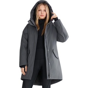 Orolay Women’s Winter Parka Coat Hooded Windproof Puffer Jacket with Pocket(Gray)