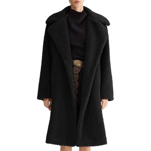 Orolay Women’s Oversized Teddy Coat Mid-Length Faux Fur Sherpa Jacket(Black Roomy)