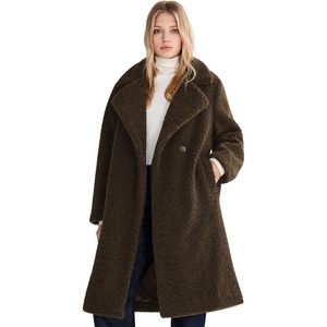Orolay Women’s Oversized Teddy Coat Mid-Length Faux Fur Sherpa Jacket(Dark Cocoa)