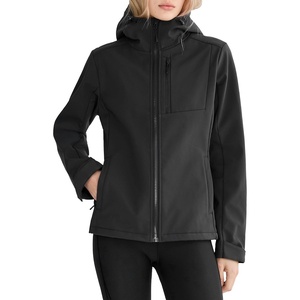 Orolay Women’s Fleece-Lined Softshell Jacket Waterproof Hooded Coat(Black)
