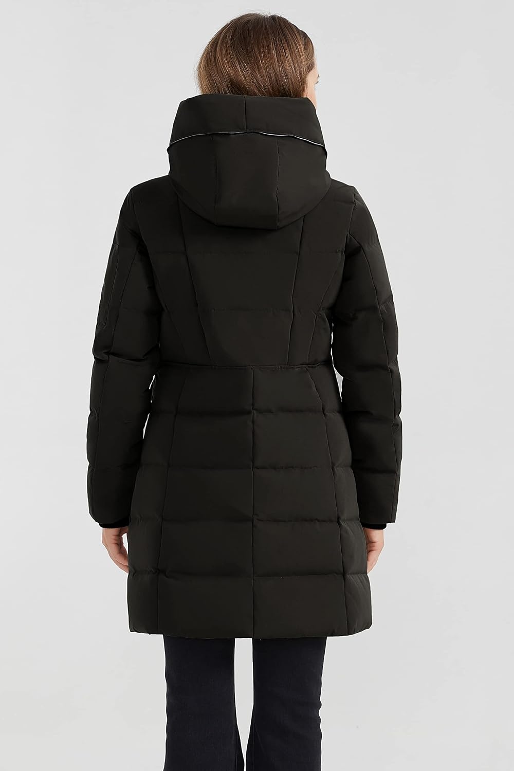 image:imageOrolay Womens Hooded Winter Down Coat Quilted Puffer JacketBlack