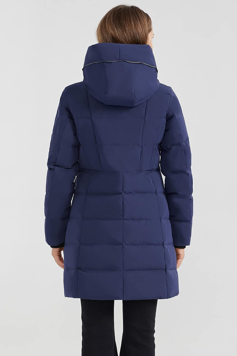 image:imageOrolay Womens Hooded Winter Down Coat Quilted Puffer JacketNavy