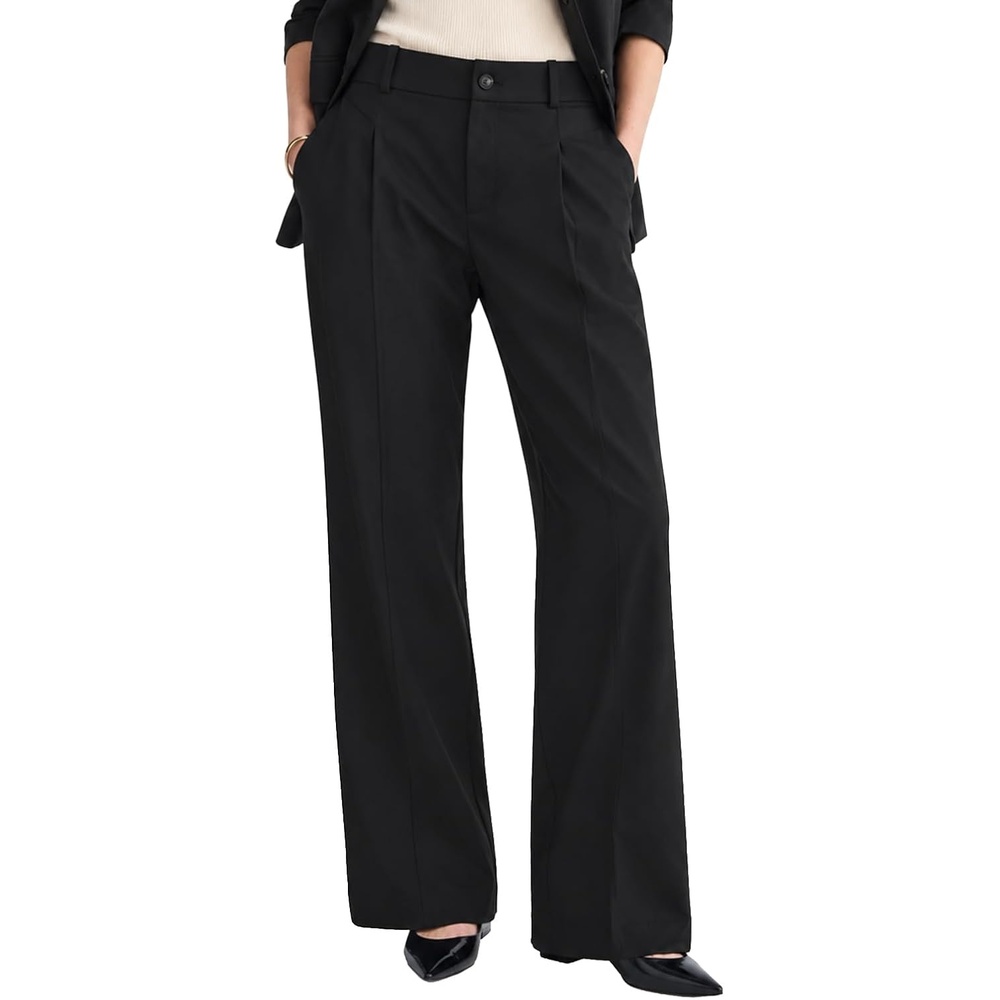 image:imageOrolay Womens Casual Dress Pants Straight Leg Trousers Work Slacks Black M