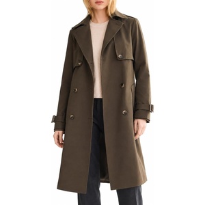 Orolay Women’s 3/4 Length Double Breasted Trench Coat Lapel Jacket with Belt(Coffee)